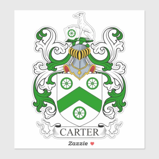 Carter Familienwappen Aufkleber (Blatt)