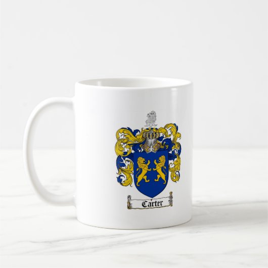 CARTER-FAMILIENWAPPEN - CARTER-WAPPEN KAFFEETASSE (Links)