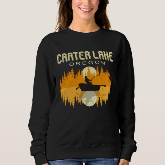 Carter Lake Oregon USA Life and Fishing 80s Retro Sweatshirt (Vorderseite)
