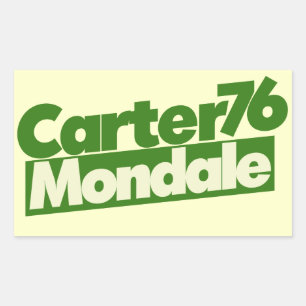 Carter Mondale Vintage Politik Rechteckiger Aufkleber