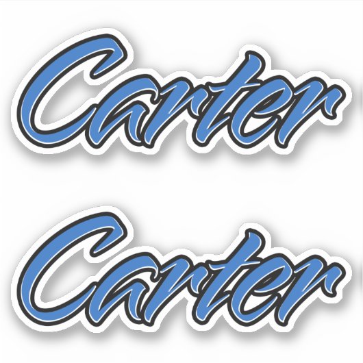Carter Name blue Aufkleber Sticker Stickerset (Vorderseite)