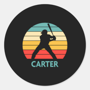Carter Name Geschenk Personalisiertes Baseball-T-S Runder Aufkleber