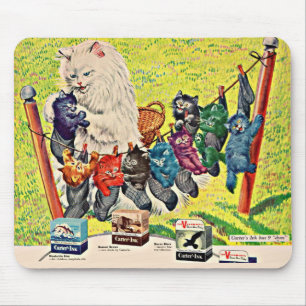 Carter’s Ink ad mama cat and kittens der 40er Jahr Mousepad