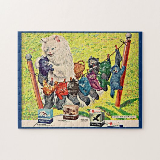 Carter’s Ink ad mama cat and kittens der 40er Jahr Puzzle (Horizontal)