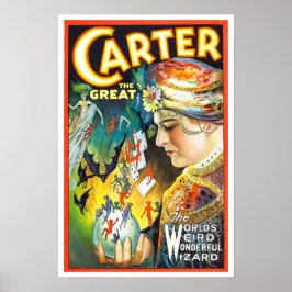 Carter The Great, 1927. Vintag Magier Poster
