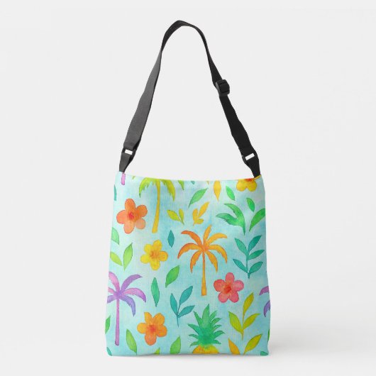 Cartera Bandolera de flores y palmeras Tragetaschen Mit Langen Trägern (Rückseite)