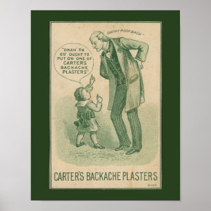 Carter's Rückenschmerzpflaster Vintage-Karte Poster