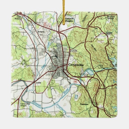 Cartersville Georgia Topo Keramikornament (Rückseite)