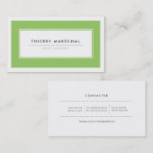 Cartes de Visite Modernes Vert Visitenkarte (Vorne/Hinten)
