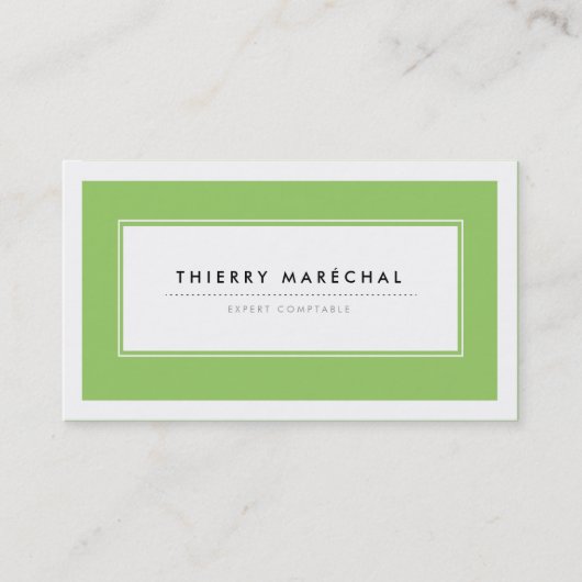 Cartes de Visite Modernes Vert Visitenkarte (Vorderseite)