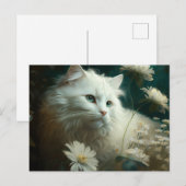 Cartes Postales Cat Fleur Postkarte (Vorne/Hinten)
