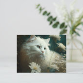 Cartes Postales Cat Fleur Postkarte (Stehend Vorderseite)