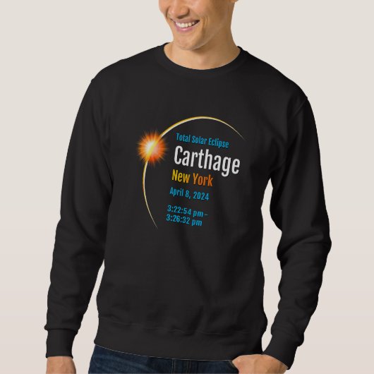 Carthage New York NY Total Solar Eclipse 2024 1 Sweatshirt (Vorderseite)