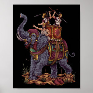 Carthage Soldier - Elefant des Karikaturischen Kri Poster