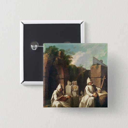 Carthusian Mönche in der Meditation Button (Vorne & Hinten)