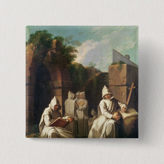 Carthusian Mönche in der Meditation Button (Vorderseite)