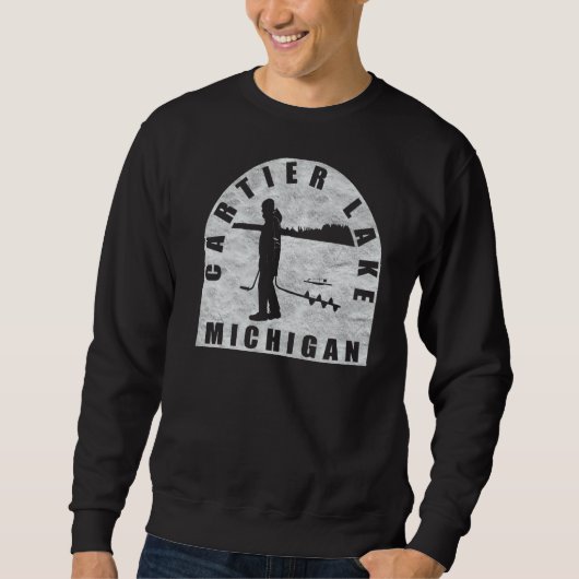 Cartier Lake Ice Fischen Michigan Sweatshirt (Vorderseite)