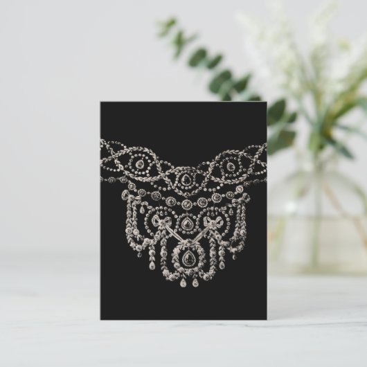 Cartierr Jewelry Necklace ~ Postcard / Einladung Postkarte (Stehend Vorderseite)