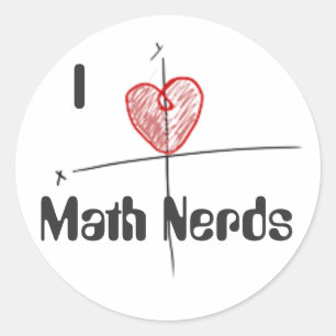 Cartioid Mathe-Nerd-Liebe Runder Aufkleber