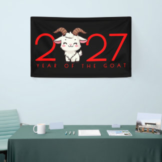 Cartoon 2027 Chinesisches Neujahr des Schafs Banner