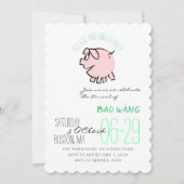 Cartoon 3 Schweinegrippe Eier und Ingwer Party Bab Einladung (Vorderseite)