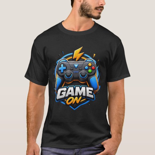 Cartoon-3D-Gaming-Controller-Logo-T-Shirt-Design T-Shirt (Vorderseite)