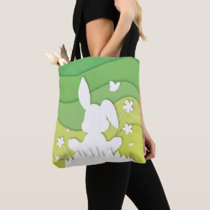 Cartoon 3d-Hase in der Natur, Sommerurlaub Tasche
