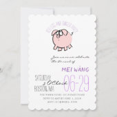 Cartoon 4 Schweinegrippe Eier und Ingwer Party Bab Einladung (Vorderseite)