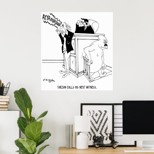 Cartoon 5490 des Gerichtshofs Poster (Heimbüro)