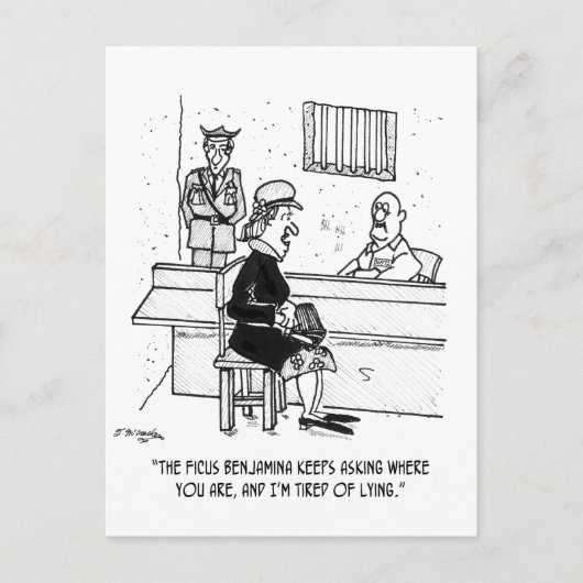 Cartoon 9493 im Gefängnis Postkarte (Vorderseite)