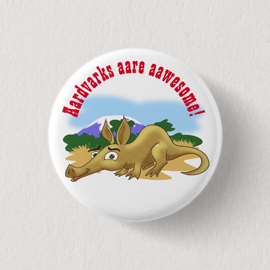 Cartoon Aardvark Button (Vorderseite)