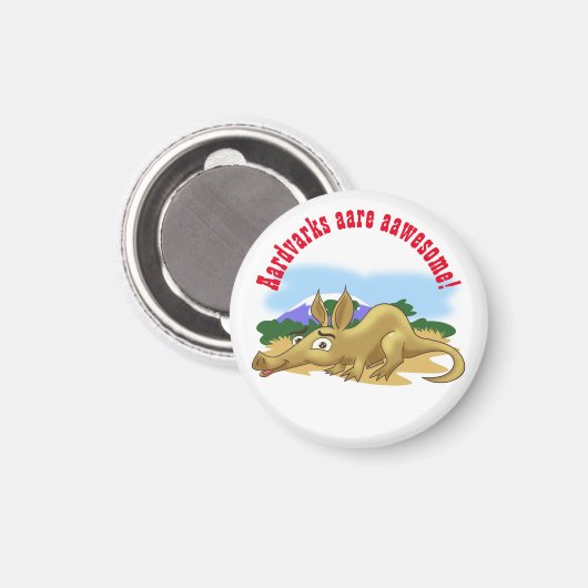 Cartoon Aardvark Magnet (Vorderseite/Rückseite)