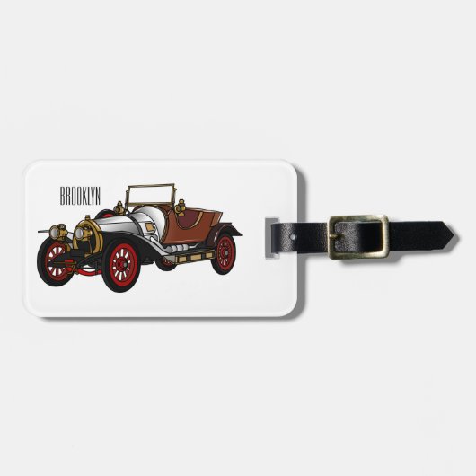 Cartoon-Abbildung 1920 des klassischen Autos Gepäckanhänger (Vorderseite horizontal)