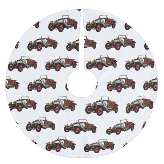 Cartoon-Abbildung 1920 des klassischen Autos Polyester Weihnachtsbaumdecke (Vorderseite)