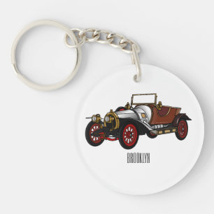 Cartoon-Abbildung 1920 des klassischen Autos Schlüsselanhänger