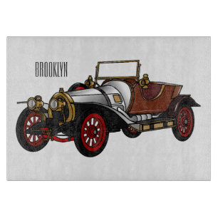 Cartoon-Abbildung 1920 des klassischen Autos Schneidebrett
