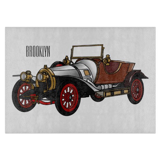 Cartoon-Abbildung 1920 des klassischen Autos Schneidebrett (Vorderseite)