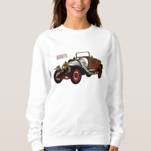 Cartoon-Abbildung 1920 des klassischen Autos Sweatshirt