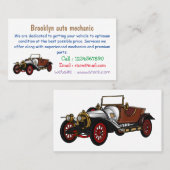 Cartoon-Abbildung 1920 des klassischen Autos Visitenkarte (Vorne/Hinten)
