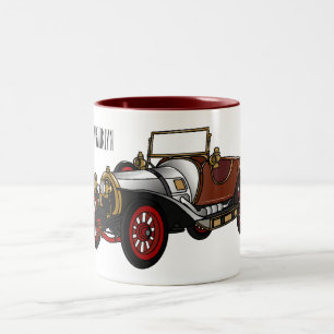 Cartoon-Abbildung 1920 des klassischen Autos Zweifarbige Tasse
