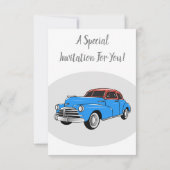 Cartoon-Abbildung 1948 des klassischen Autos Einladung (Rückseite)