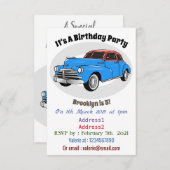 Cartoon-Abbildung 1948 des klassischen Autos Einladung (Vorne/Hinten)