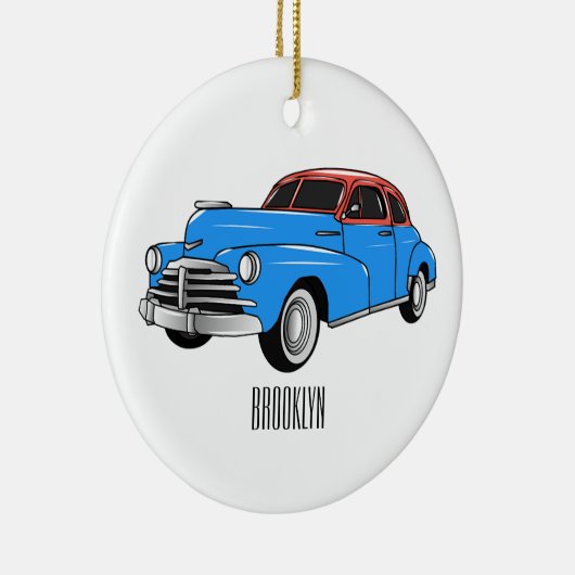 Cartoon-Abbildung 1948 des klassischen Autos Keramik Ornament (Rechts)