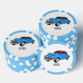 Cartoon-Abbildung 1948 des klassischen Autos Pokerchips (Stapel)