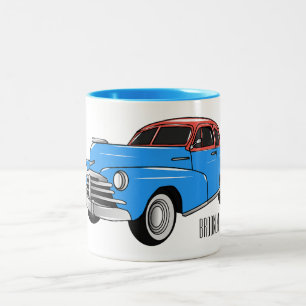 Cartoon-Abbildung 1948 des klassischen Autos Zweifarbige Tasse