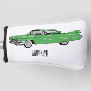 Cartoon-Abbildung 1959 des klassischen Autos Golf Headcover