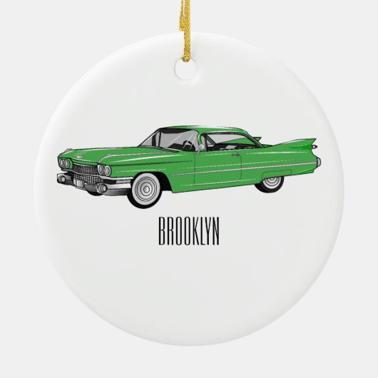 Cartoon-Abbildung 1959 des klassischen Autos Keramik Ornament (Hinten)