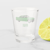 Cartoon-Abbildung 1959 des klassischen Autos Schnapsglas (Rückseite)