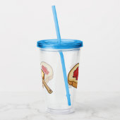 Cartoon-Abbildung Brot und Konfitüre Acryltrinkbecher (Links)