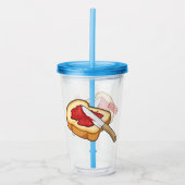 Cartoon-Abbildung Brot und Konfitüre Acryltrinkbecher (Vorderseite)